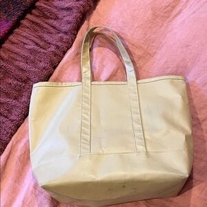 LL Bean-style rubberized tan tote